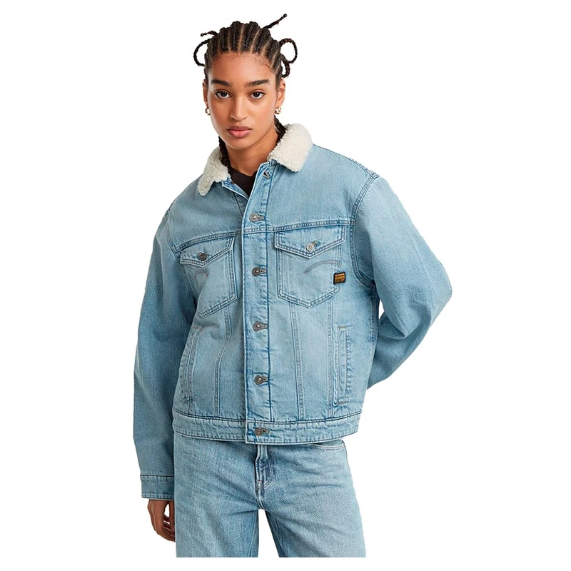 G-Star Women's Relaxed Sherpa Jacket, Blue (sun faded cloudburst D25142-D536-G339), M