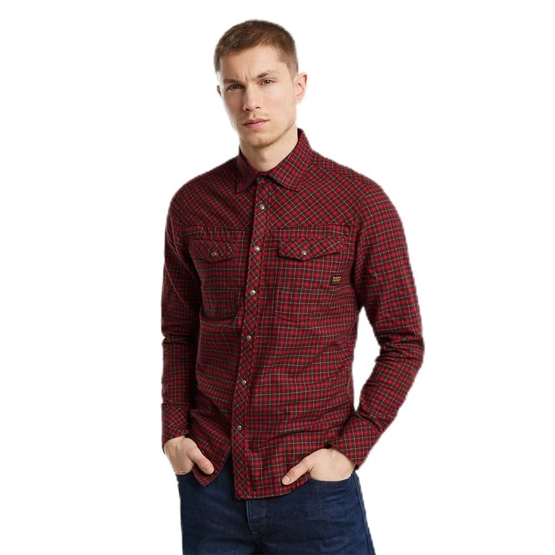 G-Star Men's Dakota Slim Shirt , Multicolour (baron chibi check D25223-D818-G907), XL