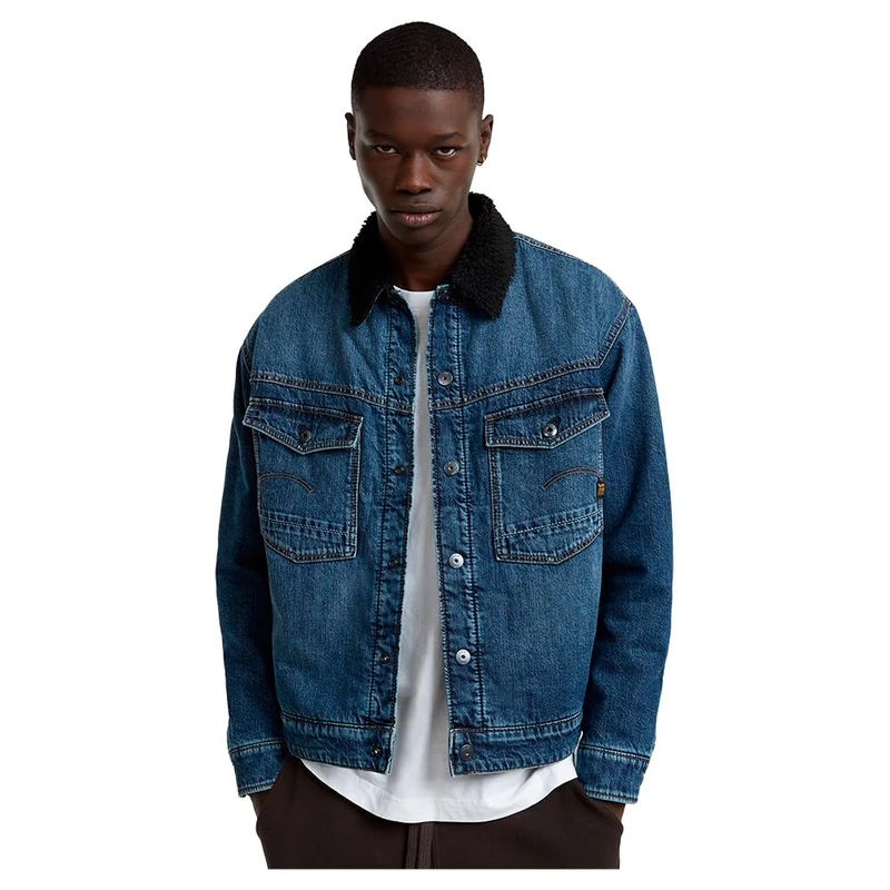G-Star Men's Dakota Sherpa Jacket, Blue (worn in waterspouts D25138-D536-G804), XXL