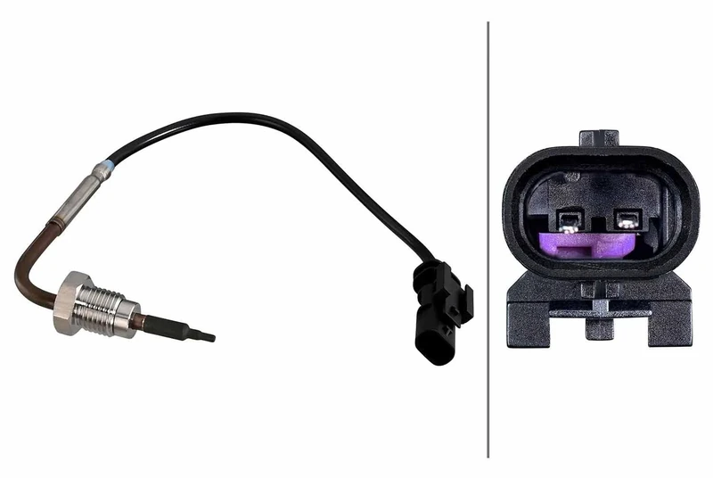 HELLA 6PT 010 376-761 Sensor, exhaust gas temperature - 2-pin connector - Bolted - Cable: 210mm