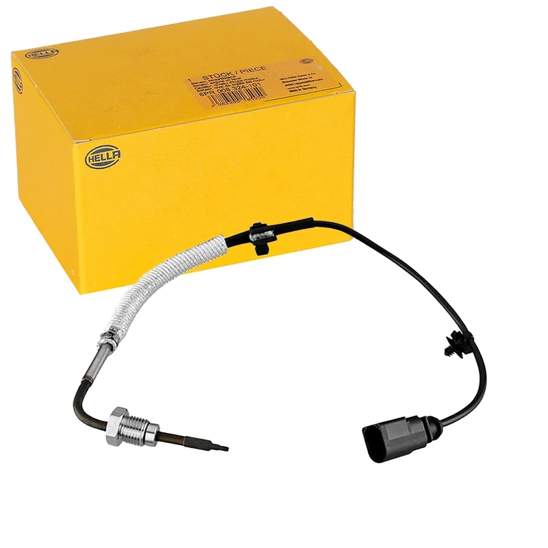 HELLA 6PT 010 376-901 Sensor, exhaust gas temperature - 2-pin connector - Bolted - Cable: 420mm