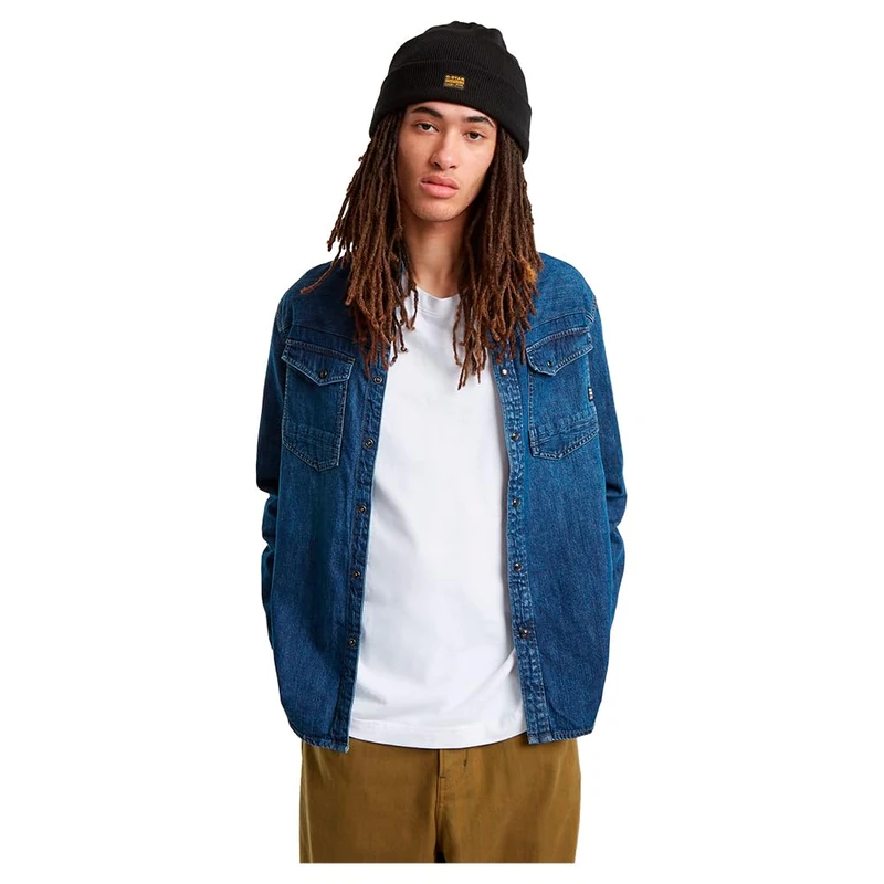 G-STAR Men's Dakota Slim Shirt , Blue (worn in windward D23616-D252-G749), XS