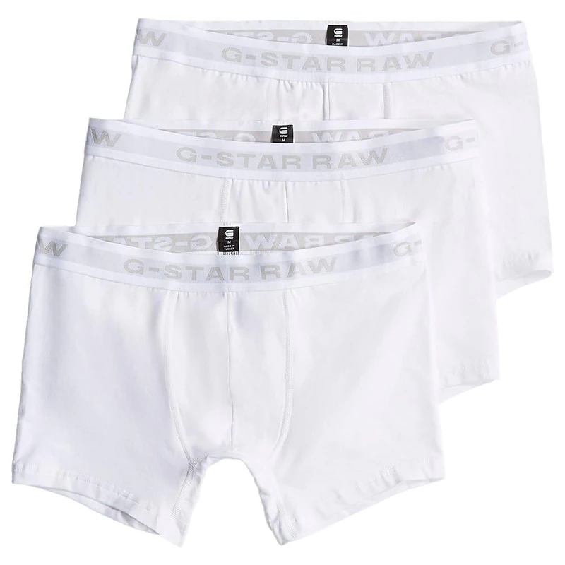 G-Star Men's Boxer Briefs 3 Pack, White (white/white/white D23771-D516-6008), XS