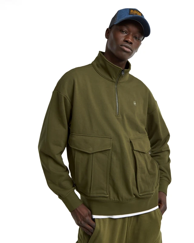 G-Star Men's Rovic Skipper Loose Sweater, Green (shadow olive D25096-D566-B230), L - Image 1