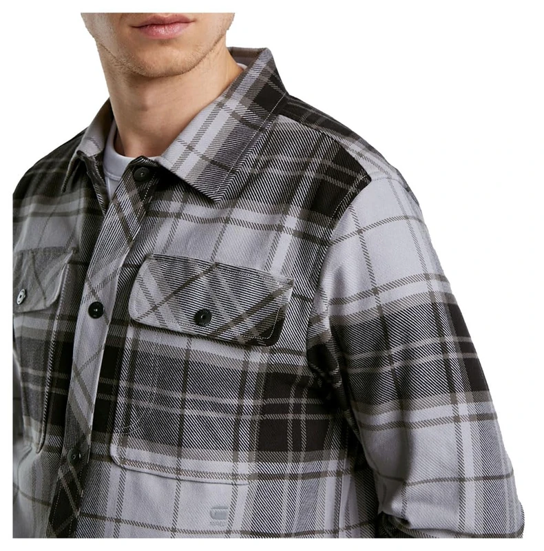 G-Star Men's GPO Overshirt, Multicolour (grey alloy luke check D25388-D749-G894), XL - Image 1