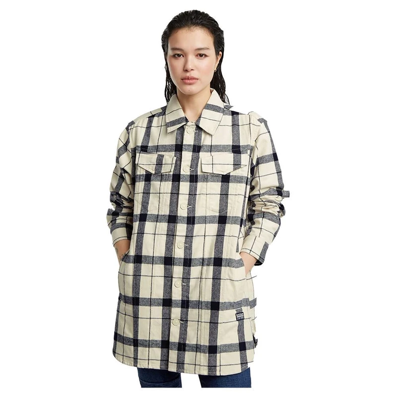 G-Star Women's Boyfriend Overshirt, Multicolour (milk remy check D25222-D716-G790), S