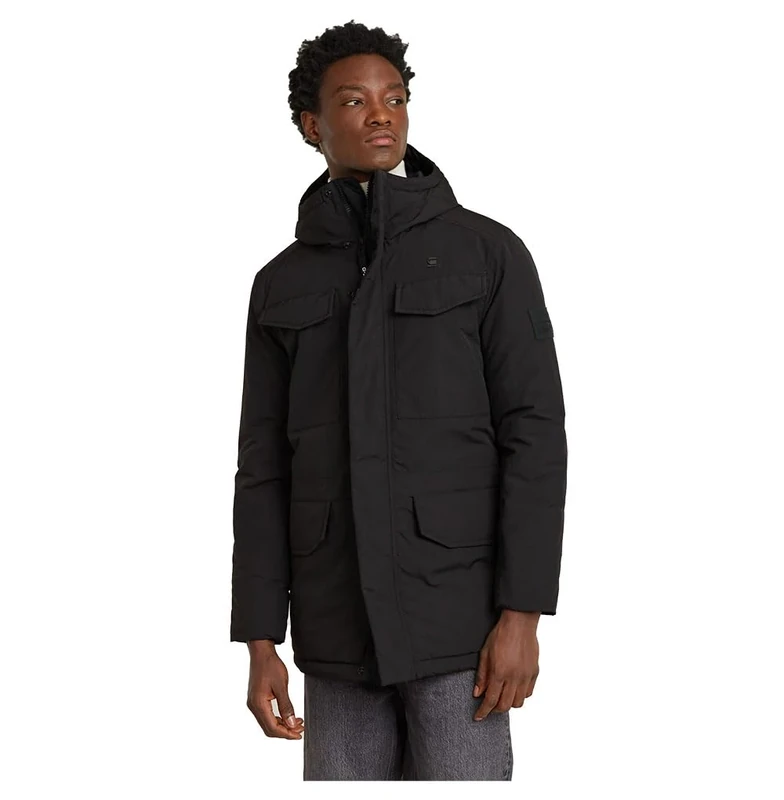G-Star Men's Vodan Padded Hooded Parka, Black (dk black D25381-D419-6484), L