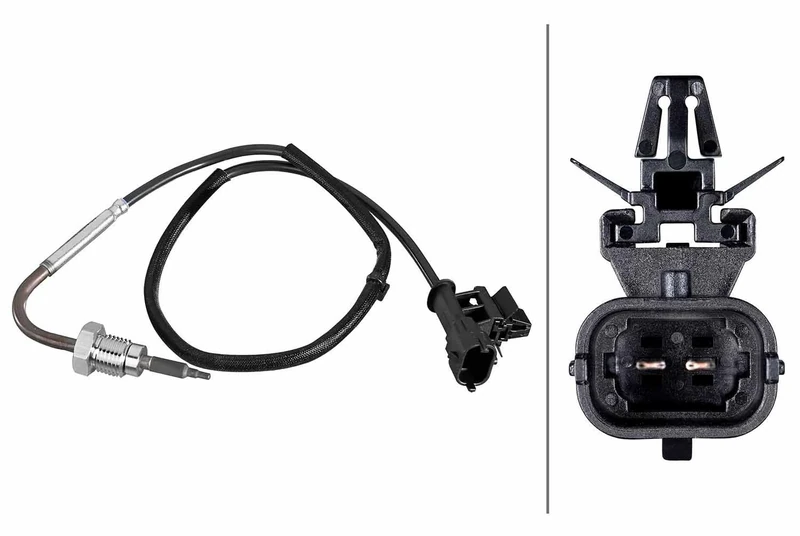 HELLA 6PT 010 376-731 Sensor, exhaust gas temperature - 2-pin connector - Bolted - Cable: 480mm