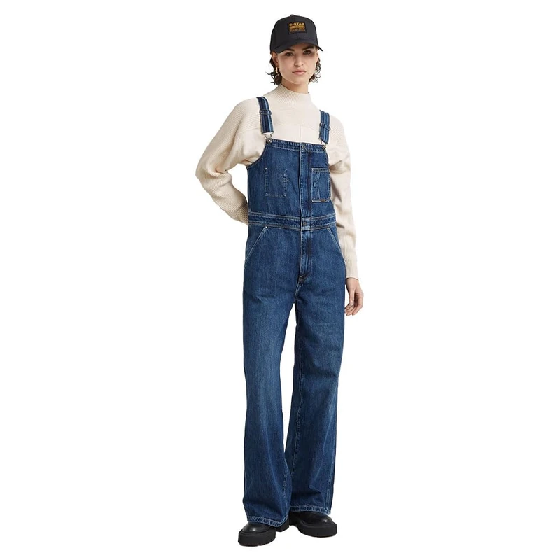 G-Star Women's Straight Leg Zip Dungaree, Blue (worn in waterspouts D25305-D536-G804), M