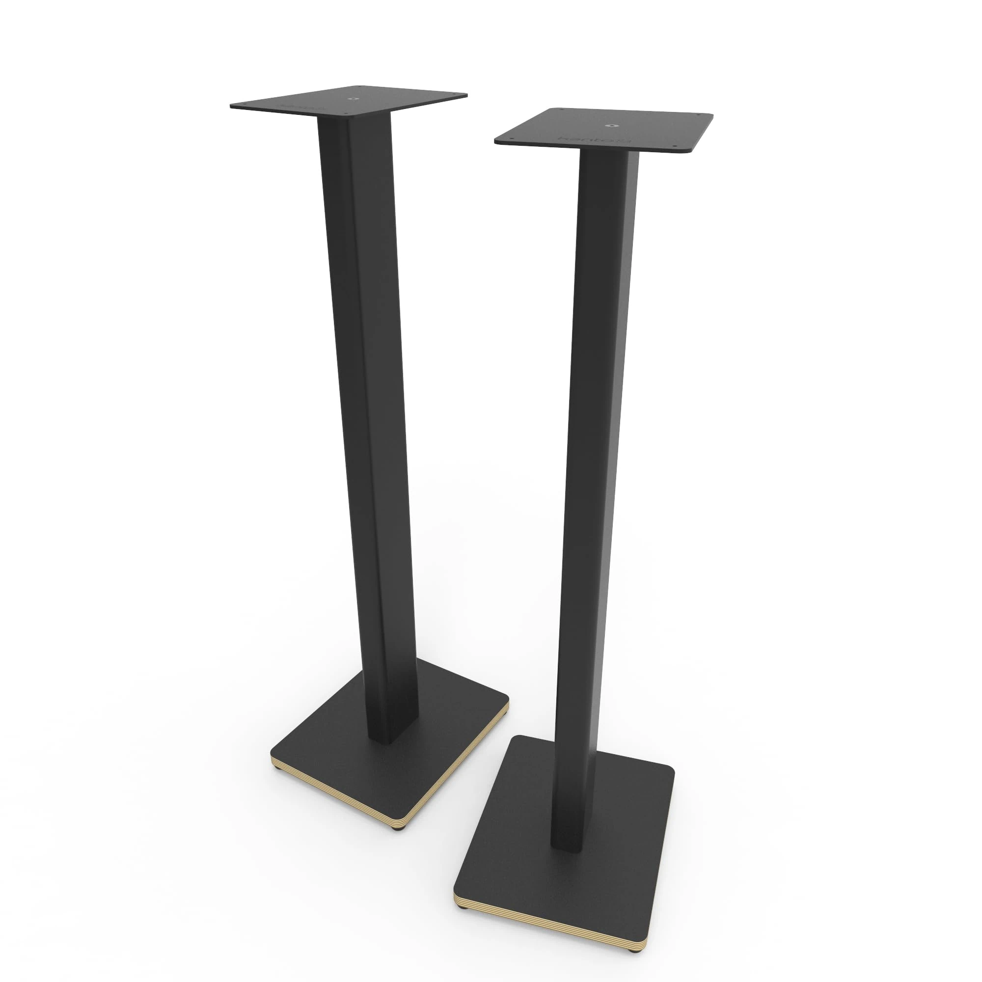 Kanto ST34P 34” Universal Floor Speaker Stands for Bookshelf Speakers up to 13.6 kg | Pair | Black Steel w/Finished Plywood Base