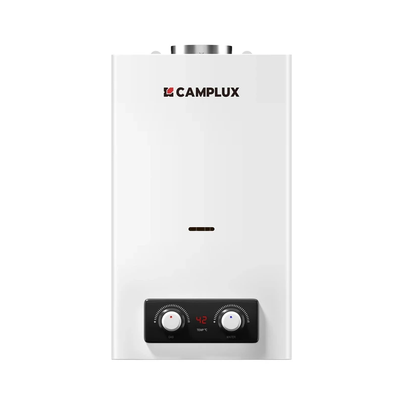 CAMPLUX BD300 11 litres Gas Water Heater Indoor Low NOx/ErP, Domestic Instant LPG Shower, for Household, 3V, 22kW, White