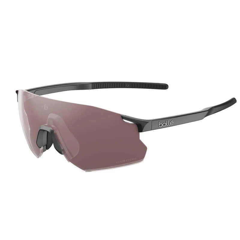 bollé - ICARUS, Black Matte, Phantom Vermillon Gun, Medium, Sunglasses, Unisex, Adult