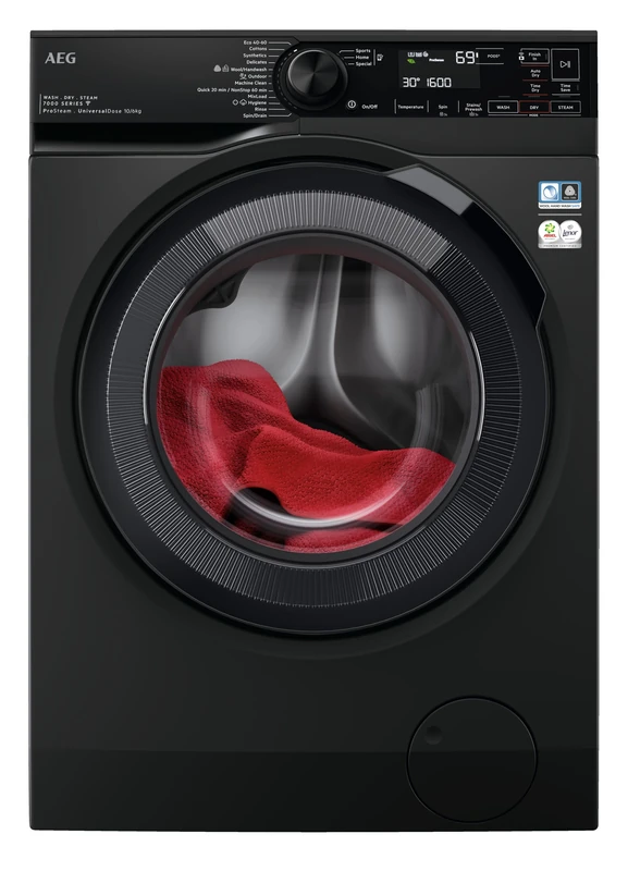 AEG 7000 Series Freestanding Washer Dryer 10/6 kg, 1600 rpm Spin, LWR7416U6UD, ProSteam Steam Refresh, UniversalDose, ProSense+, WIFI, 847x597x631mm, White, Class D - Image 1