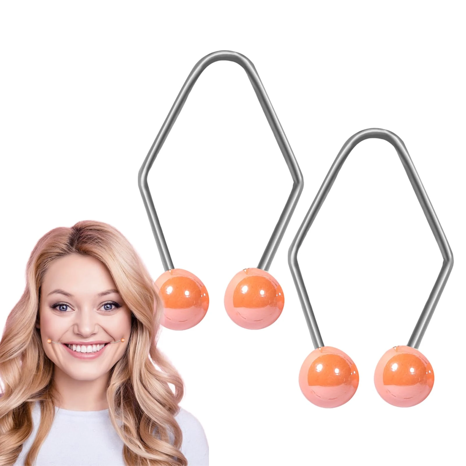 YUNFANG 2 Pairs Dimple Maker Natural Smile Trainers Tool Face Muscle Trainer Facial Beauty Training Tool Smile Beauty Exerciser Natural Smile Exercise Facial Toning Equipment Easy to Wear