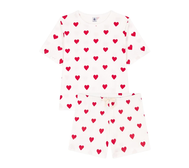 Petit Bateau A0B5V Short Sleeve Pyjacourt Women's Marshmallow/Terkuit L