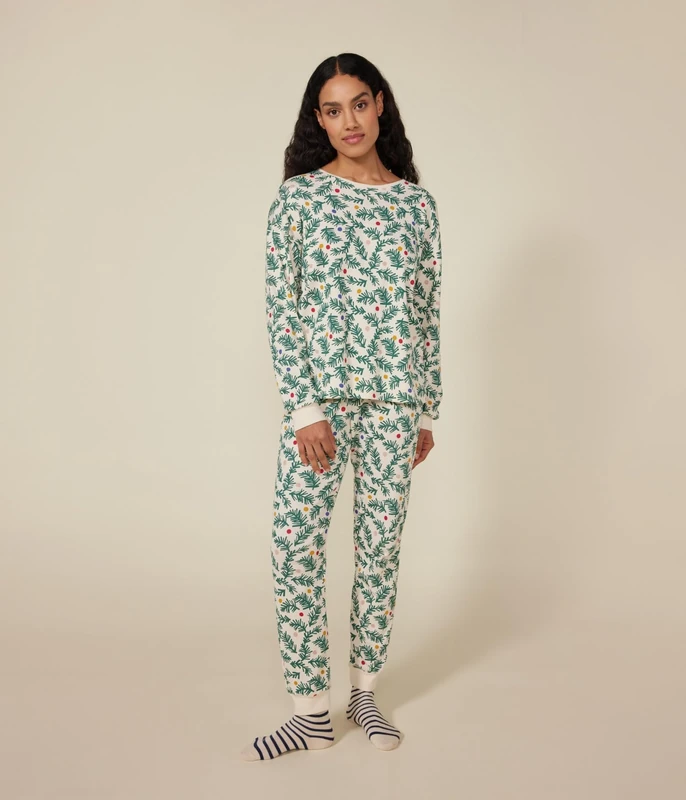 Petit Bateau A0B5P Long Sleeve Pyjamas Women's Avalanche/Multico XS