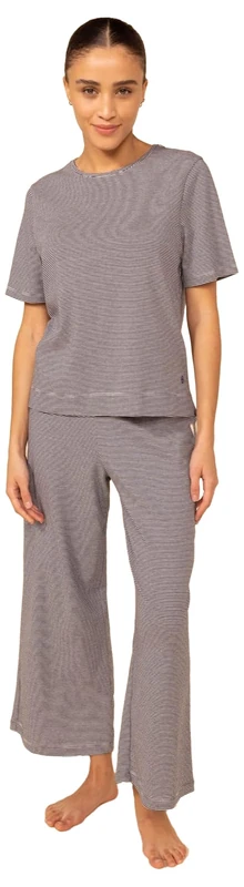Petit Bateau A0B5R Short Sleeve Pyjamas Women's Smoking/Marshmallow M