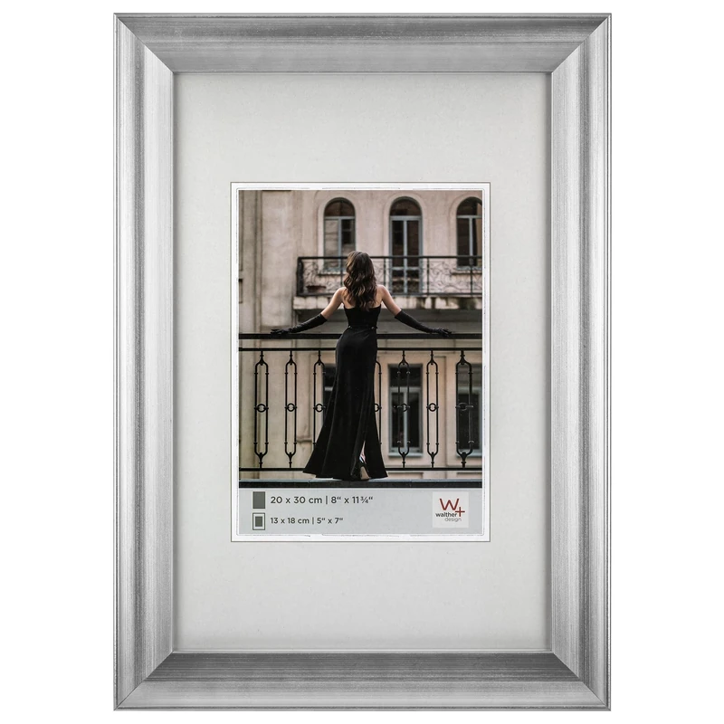 walther design Venice JL318S Picture Frame, 13 x 18 cm, Silver
