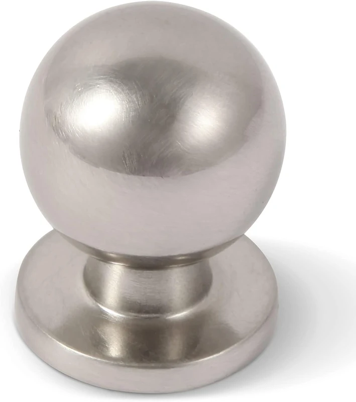 Khtumeware 30 Pack Brushed Satin Nickel Cabinet Knobs - Drawer Ball Kitchen Hardware Zinc Alloy Handles for Dresser
