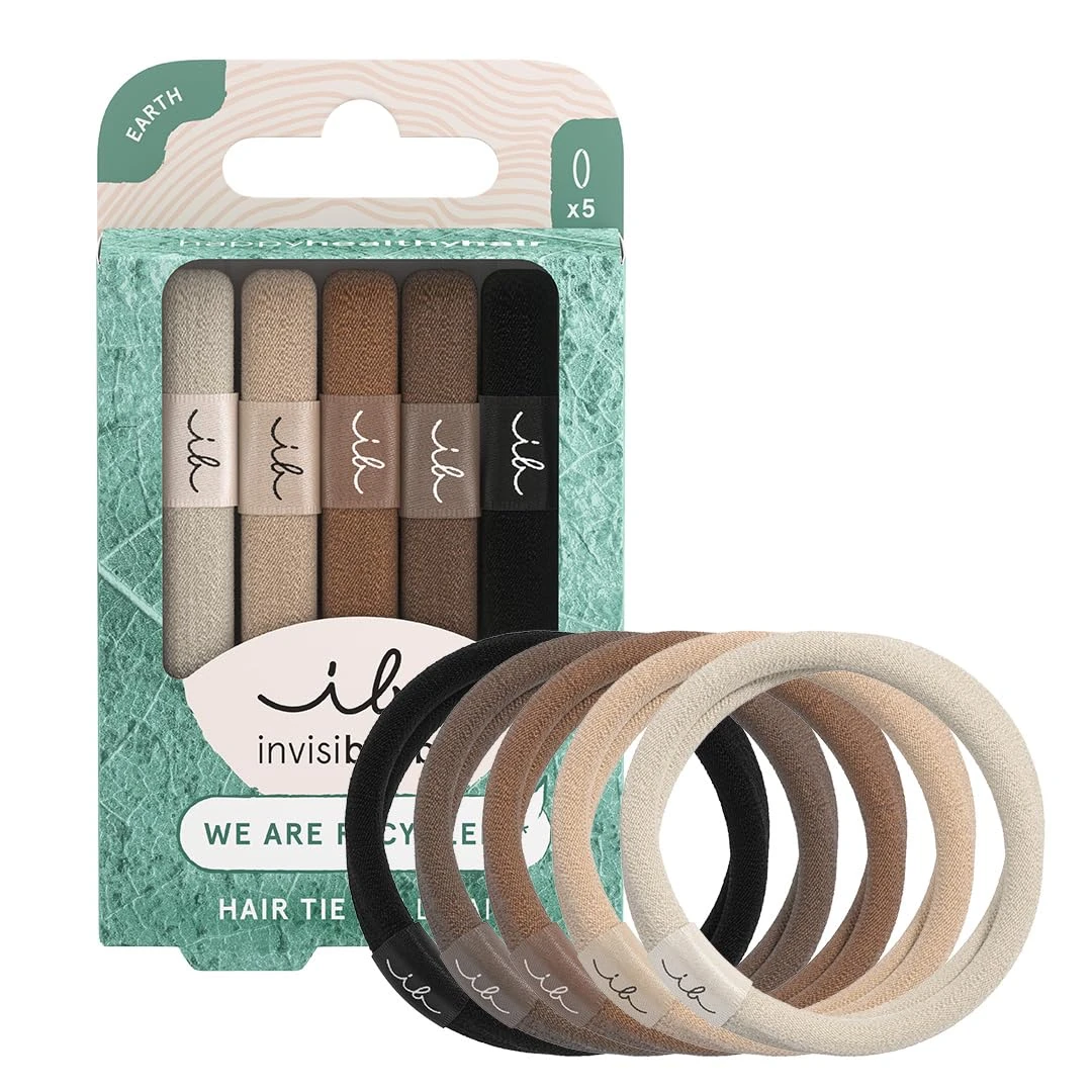 Invisibobble Mocha Brown Elastic | Gentle on Hair | Anti-Frizz | No Footprint | Stylish Hair Accessory | 5 Pieces