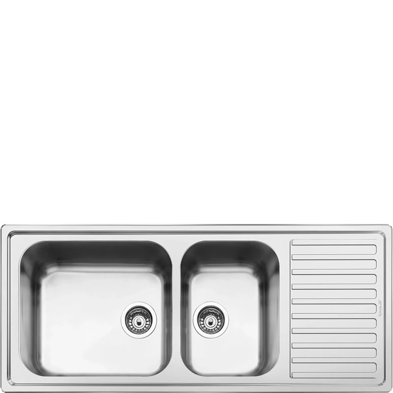 Kitchen Sink Made of Stainless Steel and with Single and a Half Bowl from Smeg Alba - Left - LGR116-2