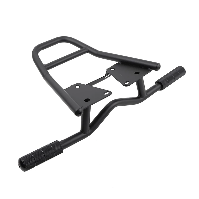 Mokuo Iron Manned Motorcycle Stunt Rear Luggage with CNC Removable Perform Bar Fit for Honda Grom MSX 125 SF 2013-2016,Black Rack + Black Footpeg - Image 1