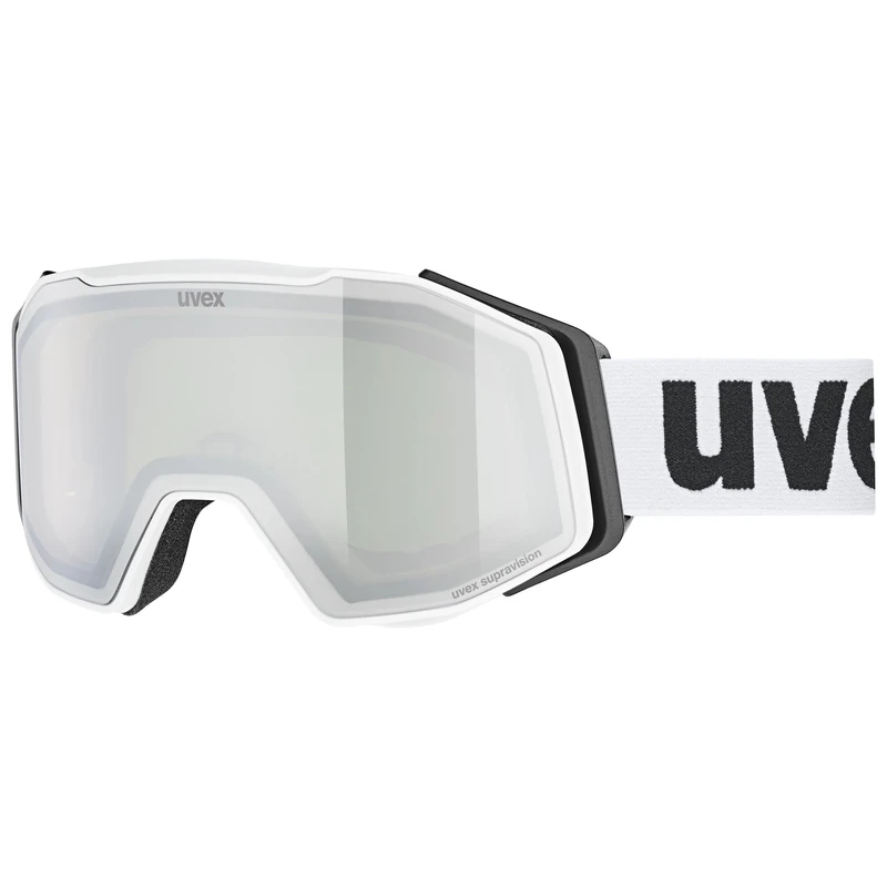 uvex Unisex-Adult, gravity FM ski goggles, white matt/silver-green, one size