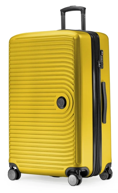 HAUPTSTADTKOFFER Mitte - Large Hard-Shell Suitcase, TSA, 4 Wheels, Check-In Luggage with 8 cm Volume Expansion, 77cm, 130 liters, Yellow