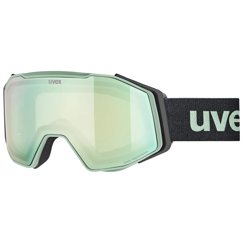 uvex Unisex-Adult, gravity FM ski goggles, oxid green matt/opal-clear, one size