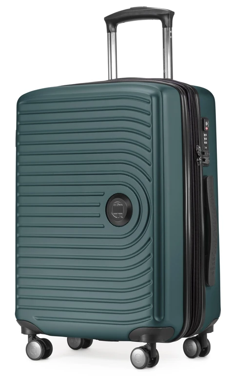 Hauptstadtkoffer - MITTE - Hand Luggage 55x40x23 cm, Cabin Trolley with Extension, TSA, 4 Double Wheels, 55 cm, 55 liters, Forest Green