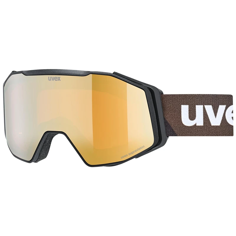 uvex Unisex-Adult, gravity FM ski goggles, black matt/gold-clear, one size