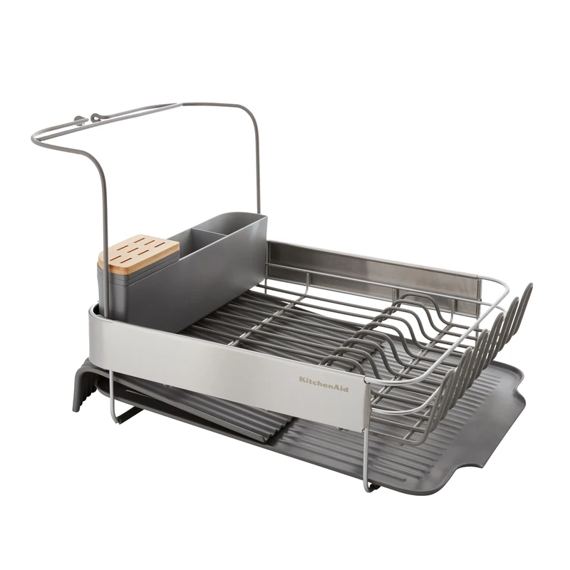 KitchenAid Expandable Dish-Drying Rack with Glassware Attachment