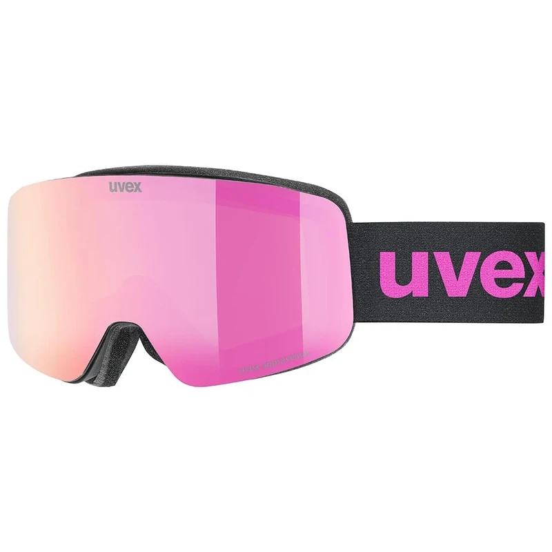 uvex Unisex-Kids, pwdr FM ski goggles, black matt/pink-clear, one size
