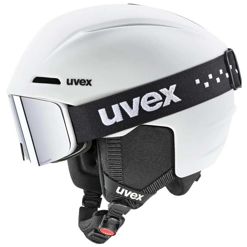 uvex Unisex-Kids, viti set ski helmet & ski goggles, white matt, 54-58 cm