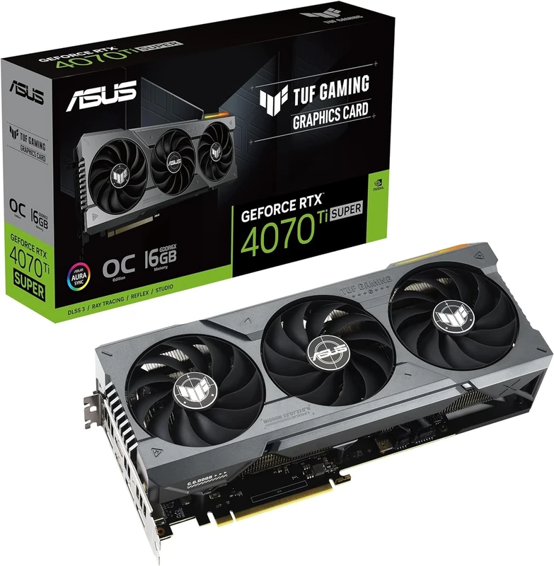 ASUS TUF Gaming GeForce RTX 4070 Ti SUPER OC Grafikkarte - 16GB GDDR6X, 2x HDMI, 3x DP