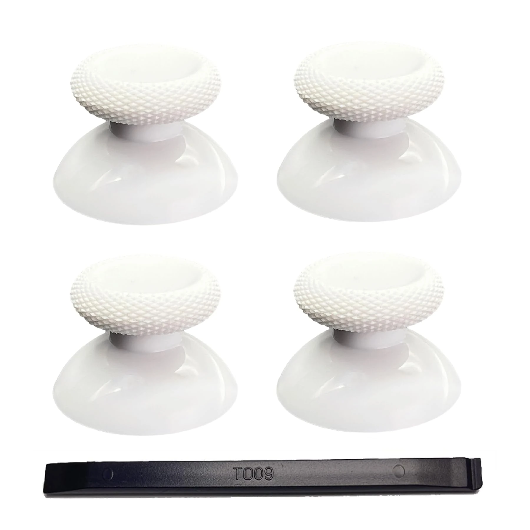 4PCS Custom Analog Thumb Sticks for Meta Quest 3 Controller, Replacement Thumbsticks for Oculus Quest 2 Left Right Controller, VR Accessories Repair Kit Joysticks Buttons for Metaquest Pro - White