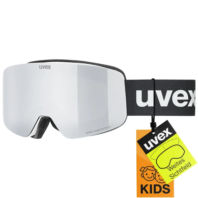 uvex Unisex-Kids, pwdr FM ski goggles, white matt/silver-clear, one size