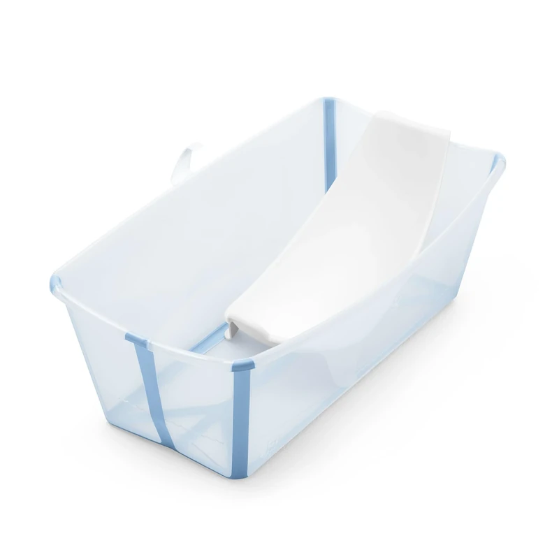 Stokke Flexi Bath (Ocean Blue) with Newborn Support - Durable & Easy to Store - Convenient to Use at Home or When Travelling - Best for Newborns & Babies Up to 48 Months