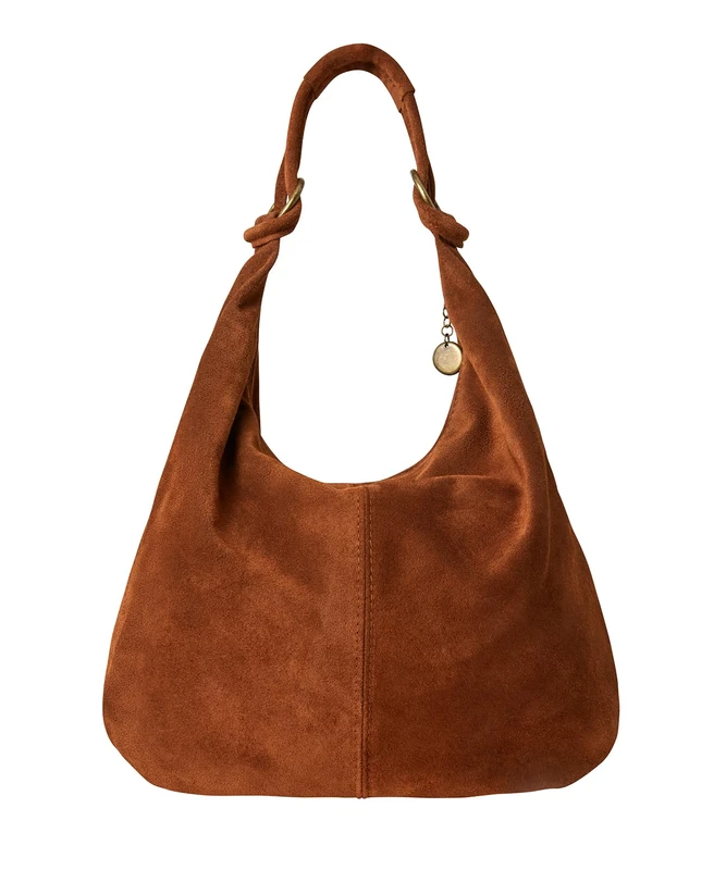 Joe Browns Women's Knotted Italian Suede Hobo Slouch Bag Handbag, Tan - Image 1