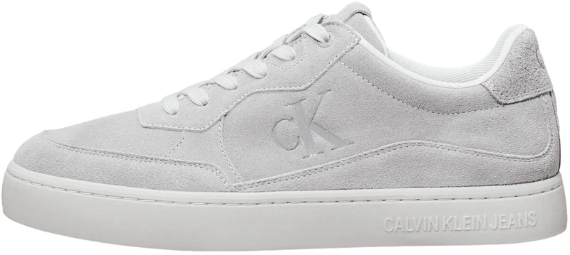 Calvin Klein Men’s Classic Iconic Cupsole Trainers, Grey (Formal Grey/Oyster Mushroom), 12