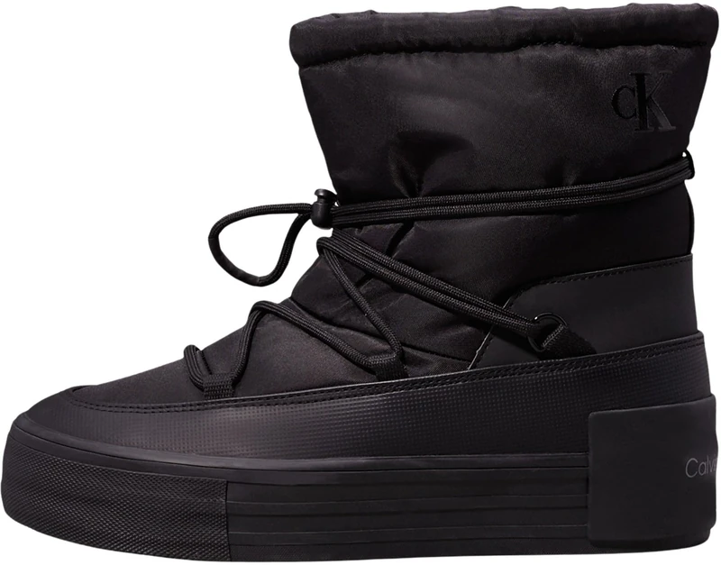Calvin Klein Women's Flatform Winter Boots, Black (Triple Black), 4