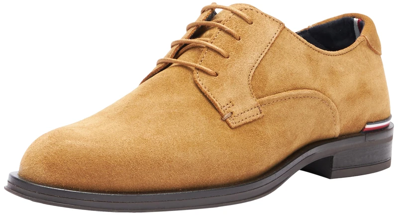 Tommy Hilfiger Men CORE RWB Hilfiger Suede Shoe (FM0FM04868) Derby Shoes, Brown (Sahara), 10