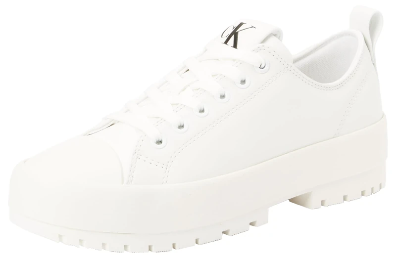 Calvin Klein Women’s Low Top Nappa Hybrid Trainers, White (Bright White), 5