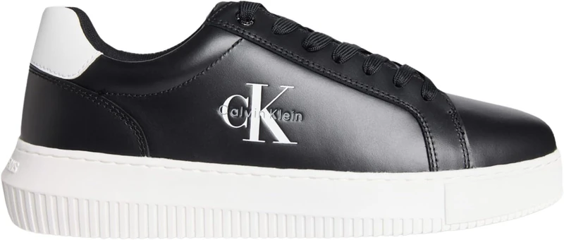 Calvin Klein Men's Chunky Low Top Cupsole Trainers, Black (Black/Bright White), 10