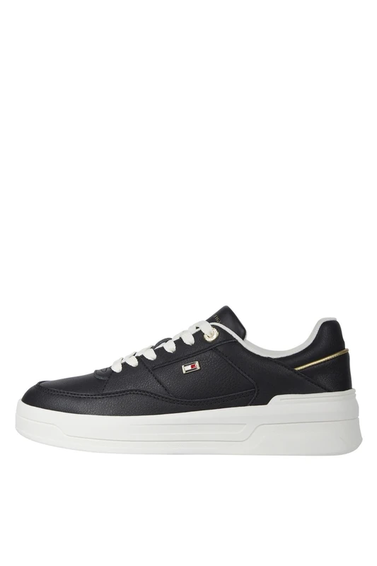 Tommy Hilfiger Women’s Essential Basket Low Top Runner Trainers, Black (Black), 6,5