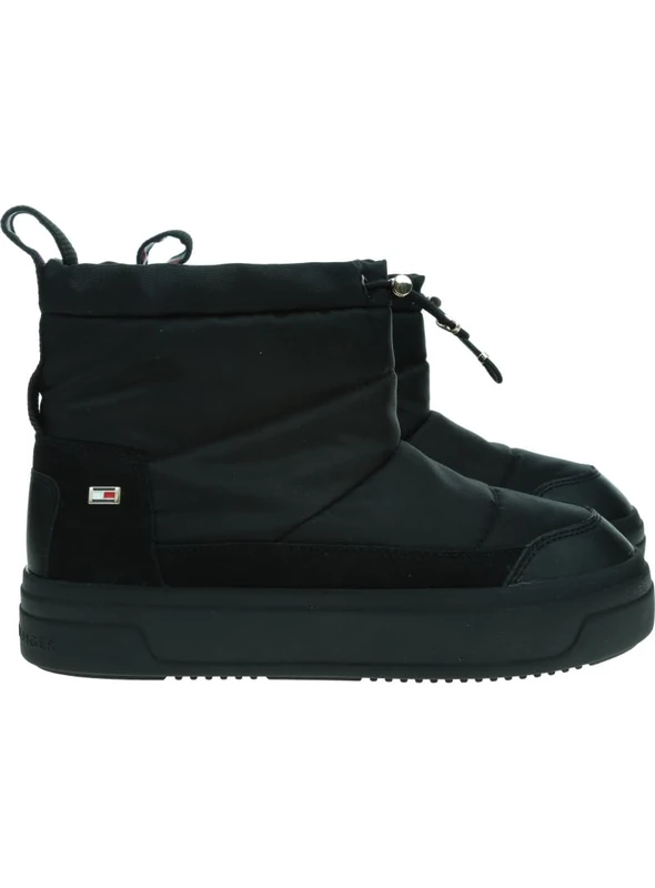 Tommy Hilfiger Women's Flag Nylon Mini Platform Snow Boots, Black (Black), 6