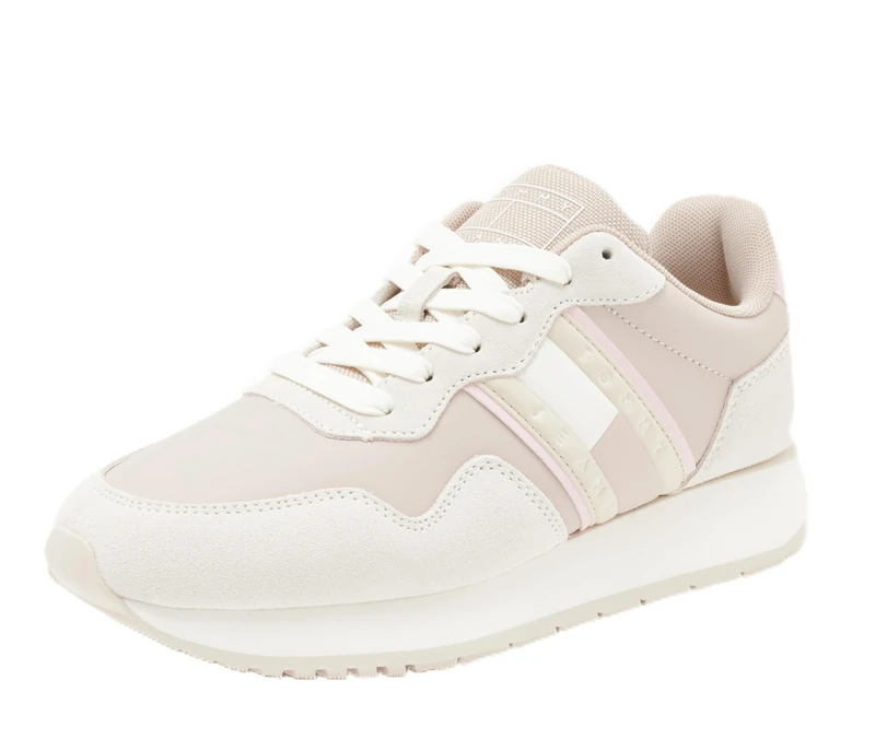 Tommy Jeans Women's Tjw Eva Runner Mat Mix Ess En0en02510 Runner Sneaker, Grey Drifty Dunes, 6.5 UK