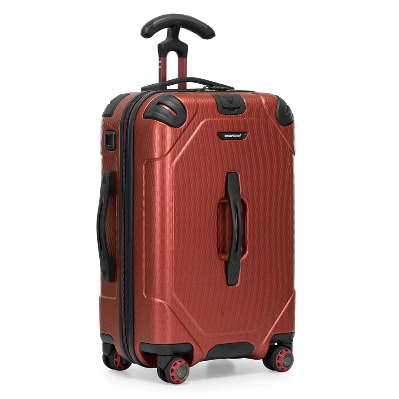 Traveler's Choice Maxporter Ii Hardside Polycarbonate Luggage Suitcase with Spinner Wheels, Red, 22" Carry-On Luggage, Maxporter Ii Hardside Polycarbonate Luggage Suitcase with Spinner Wheels
