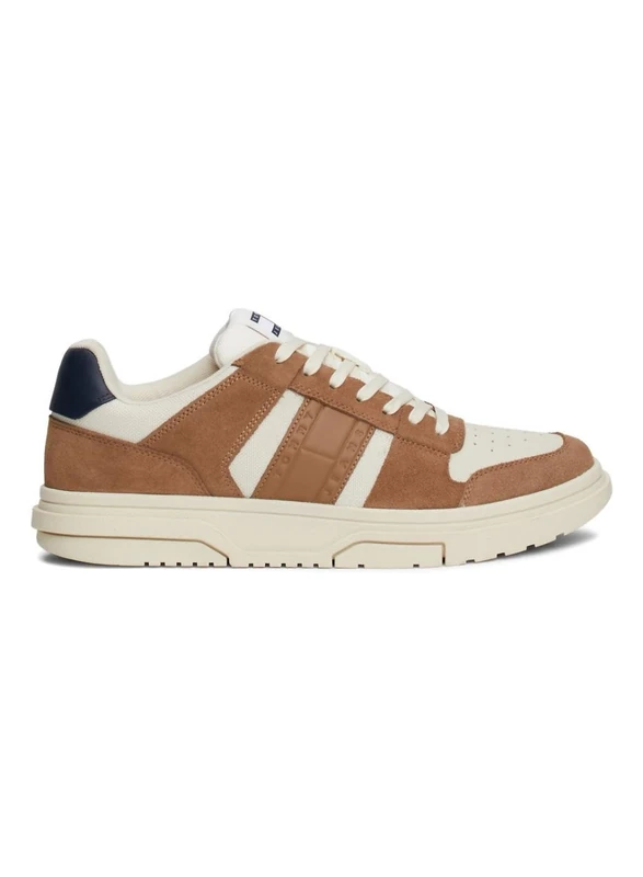 Tommy Jeans Men's The Brooklyn Mix Mat. (Em0em01457 Low Top, Brown Light Sepia Brown, 6.5 UK