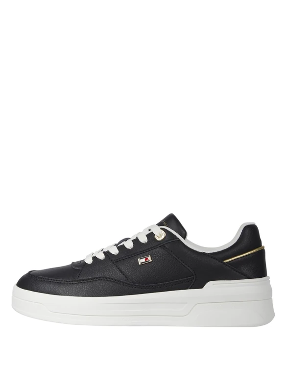 Tommy Hilfiger Women’s Essential Basket Low Top Runner Trainers, Black (Black), 7 - Image 1